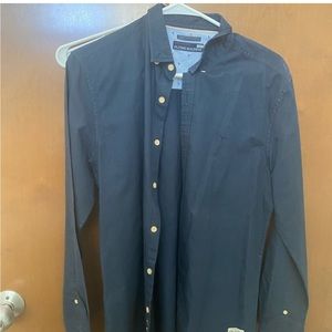 Flying machine men’s cotton shirt - navy blue - in good condition - medium size